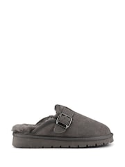 Jones Bootmaker Grey Fiora Leather Mule Slippers - Image 2 of 5