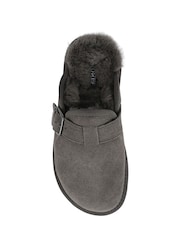 Jones Bootmaker Grey Fiora Leather Mule Slippers - Image 5 of 5