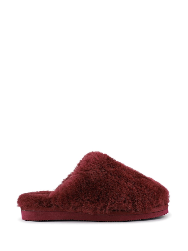 Jones Bootmaker Red Freesia Sheepskin Slippers - Image 2 of 5 Jones Bootmaker Red Freesia Sheepskin Slippers - Image 2 of 5