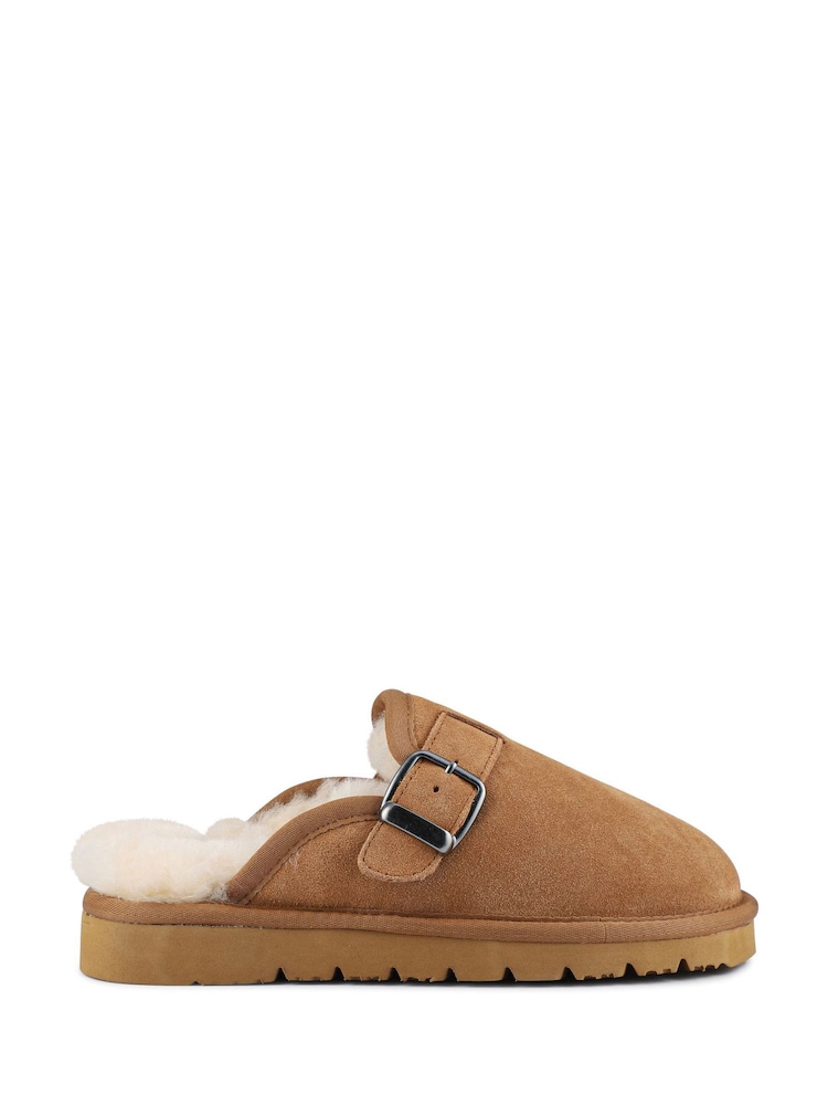 Jones Bootmaker Brown Fiora Leather Mule Slippers - Image 2 of 5 Jones Bootmaker Brown Fiora Leather Mule Slippers - Image 2 of 5