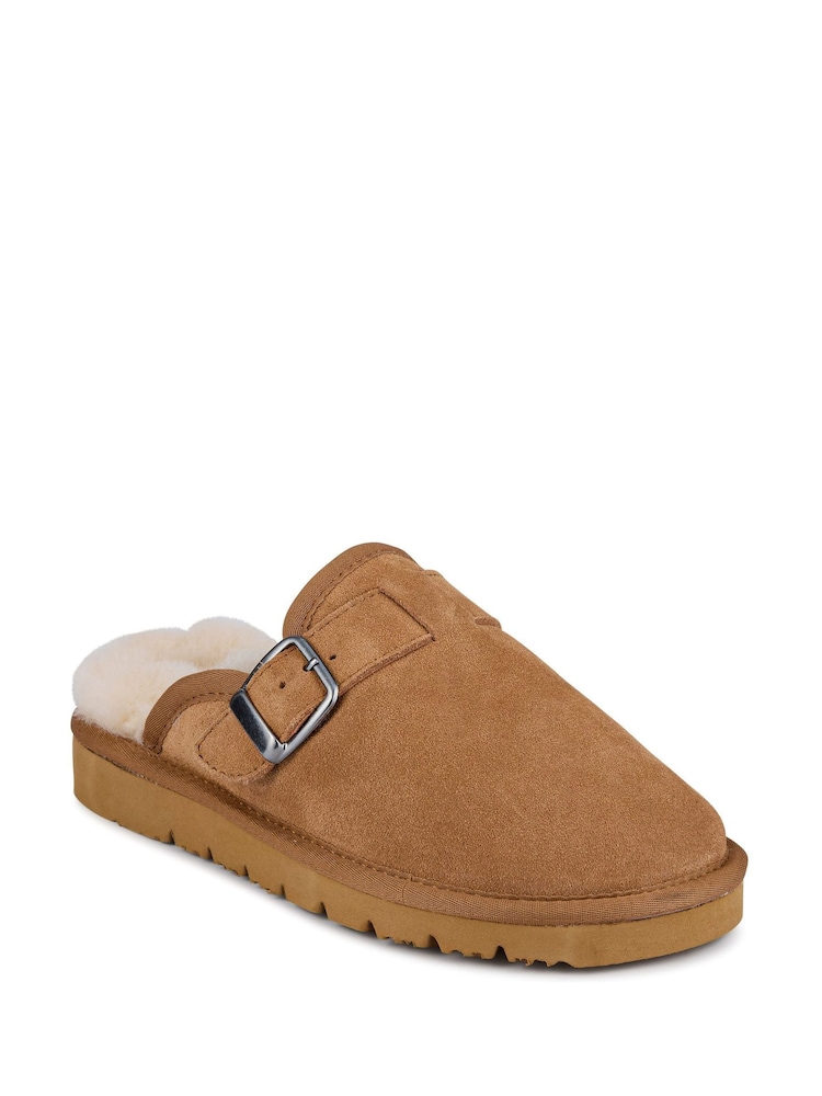 Jones Bootmaker Brown Fiora Leather Mule Slippers - Image 5 of 5 Jones Bootmaker Brown Fiora Leather Mule Slippers - Image 5 of 5
