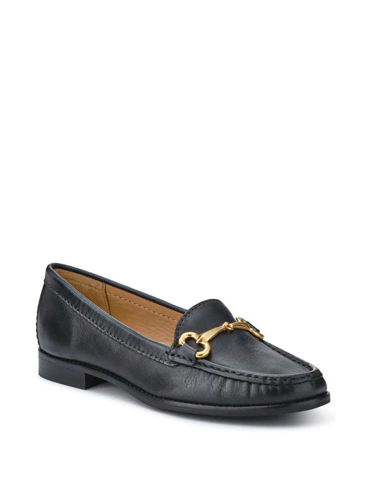 Jones Bootmaker Black Wide Fit Lorella Leather Heeled Loafers - Image 2 of 5 Jones Bootmaker Black Wide Fit Lorella Leather Heeled Loafers - Image 2 of 5