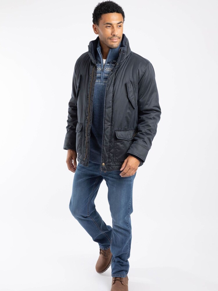 Weird Fish Blue Thunderchief Wadded Field Jacket - Image 1 of 8 Weird Fish Blue Thunderchief Wadded Field Jacket - Image 1 of 8