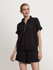 Varley Black Ritchie Doublesoft Short Sleeve Sweat Top - Image 1 of 11