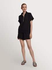 Varley Black Ritchie Doublesoft Short Sleeve Sweat Top - Image 3 of 11