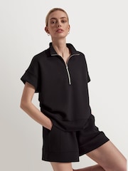 Varley Black Ritchie Doublesoft Short Sleeve Sweat Top - Image 4 of 11