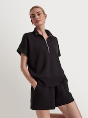 Varley Black Ritchie Doublesoft Short Sleeve Sweat Top - Image 5 of 11