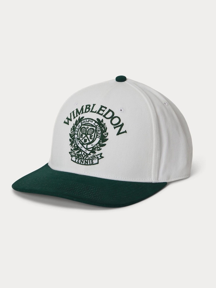 Polo Ralph Lauren White & Moss Agate Wimbledon Woven Cap - Image 1 of 4