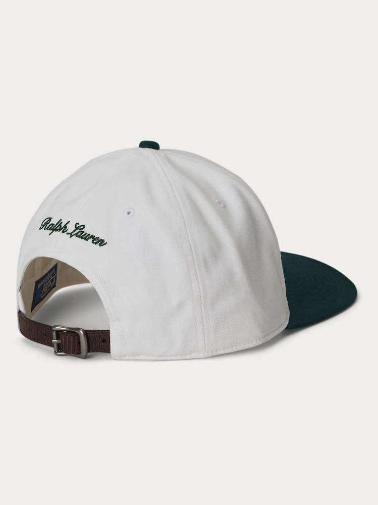 Polo Ralph Lauren White & Moss Agate Wimbledon Woven Cap - Image 2 of 4