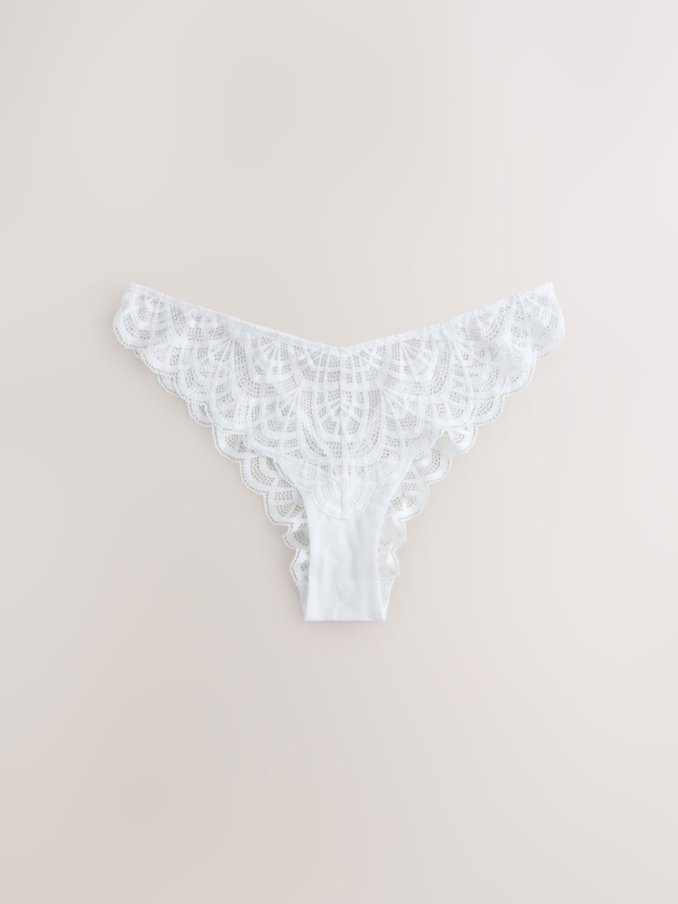 White Brazilian Lace Knickers 2 Pack - Image 2 of 5 White Brazilian Lace Knickers 2 Pack - Image 2 of 5