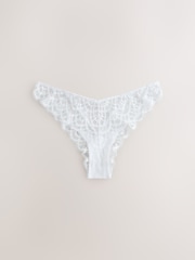 White Brazilian Lace Knickers 2 Pack - Image 3 of 5