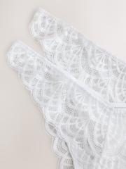 White Brazilian Lace Knickers 2 Pack - Image 4 of 5