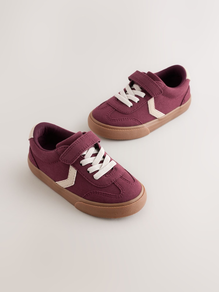 Burgundy Red Wide Fit (G) Touch Fastening Elastic Lace Trainers - Image 1 of 6 Burgundy Red Wide Fit (G) Touch Fastening Elastic Lace Trainers - Image 1 of 6