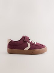 Burgundy Red Wide Fit (G) Touch Fastening Elastic Lace Trainers - Image 2 of 6