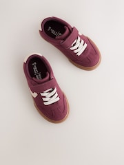 Burgundy Red Wide Fit (G) Touch Fastening Elastic Lace Trainers - Image 4 of 6