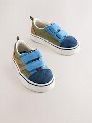 Navy Colourblock Standard Fit (F) Touch Fastening Trainers - Image 1 of 5