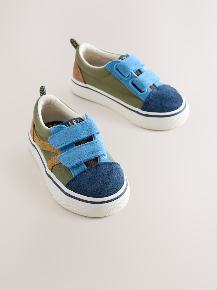 Navy Colourblock Standard Fit (F) Touch Fastening Trainers - Image 1 of 5 Navy Colourblock Standard Fit (F) Touch Fastening Trainers - Image 1 of 5