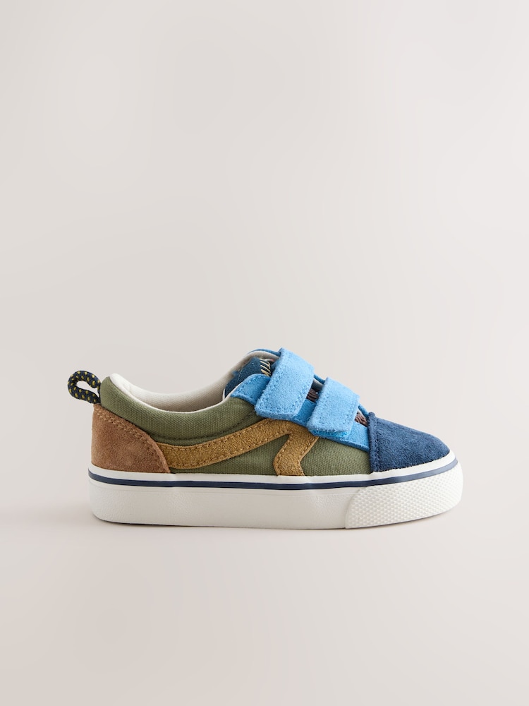 Navy Colourblock Standard Fit (F) Touch Fastening Trainers - Image 2 of 5 Navy Colourblock Standard Fit (F) Touch Fastening Trainers - Image 2 of 5