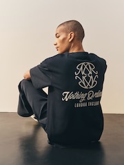 Nothing Ordinary Black Monogram Relaxed Fit Graphic Heavyweight T-Shirt - Image 2 of 6