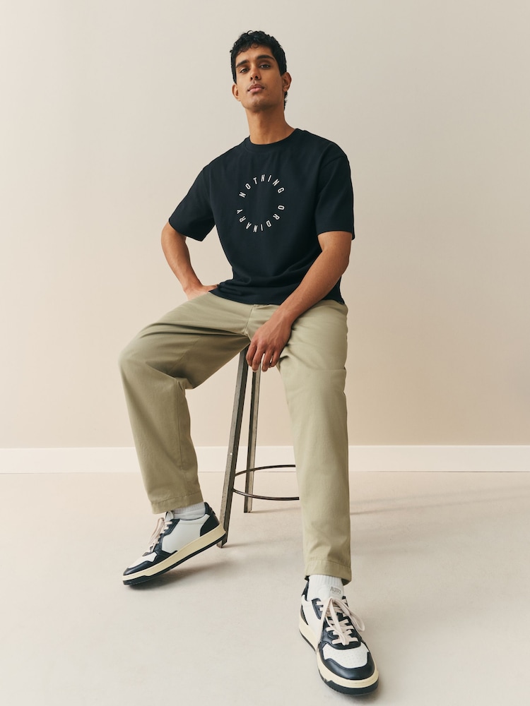 Nothing Ordinary Black Master Font Circle Relaxed Fit Graphic Heavyweight T-Shirt - Image 2 of 5