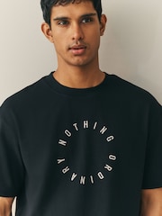 Nothing Ordinary Black Master Font Circle Relaxed Fit Graphic Heavyweight T-Shirt - Image 5 of 5