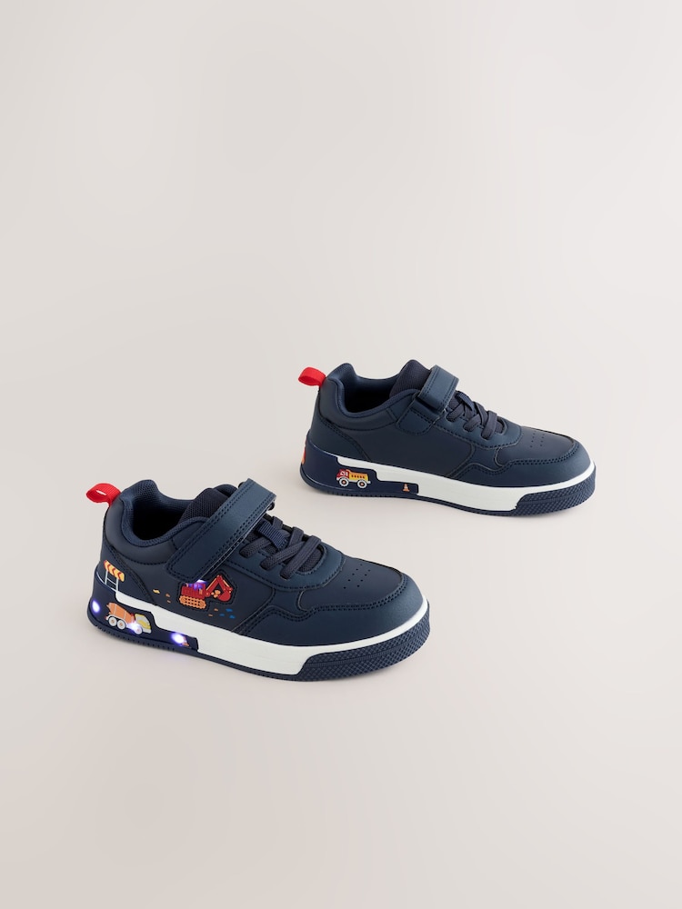 Navy Transport Light up Elastic Lace Trainers - Image 2 of 5