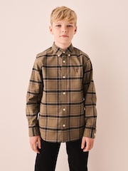 Chocolate Brown Check Single Oxford Shirt (3-16yrs) - Image 1 of 8
