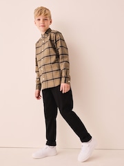 Chocolate Brown Check Single Oxford Shirt (3-16yrs) - Image 2 of 8