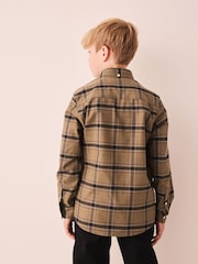 Chocolate Brown Check Single Oxford Shirt (3-16yrs) - Image 3 of 8