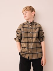 Chocolate Brown Check Single Oxford Shirt (3-16yrs) - Image 4 of 8