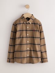 Chocolate Brown Check Single Oxford Shirt (3-16yrs) - Image 5 of 8