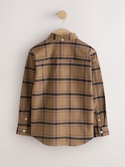 Chocolate Brown Check Single Oxford Shirt (3-16yrs) - Image 6 of 8