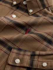 Chocolate Brown Check Single Oxford Shirt (3-16yrs) - Image 7 of 8
