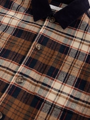 Brown/Navy Check Long Sleeve Check Shirt (3-16yrs) - Image 4 of 4
