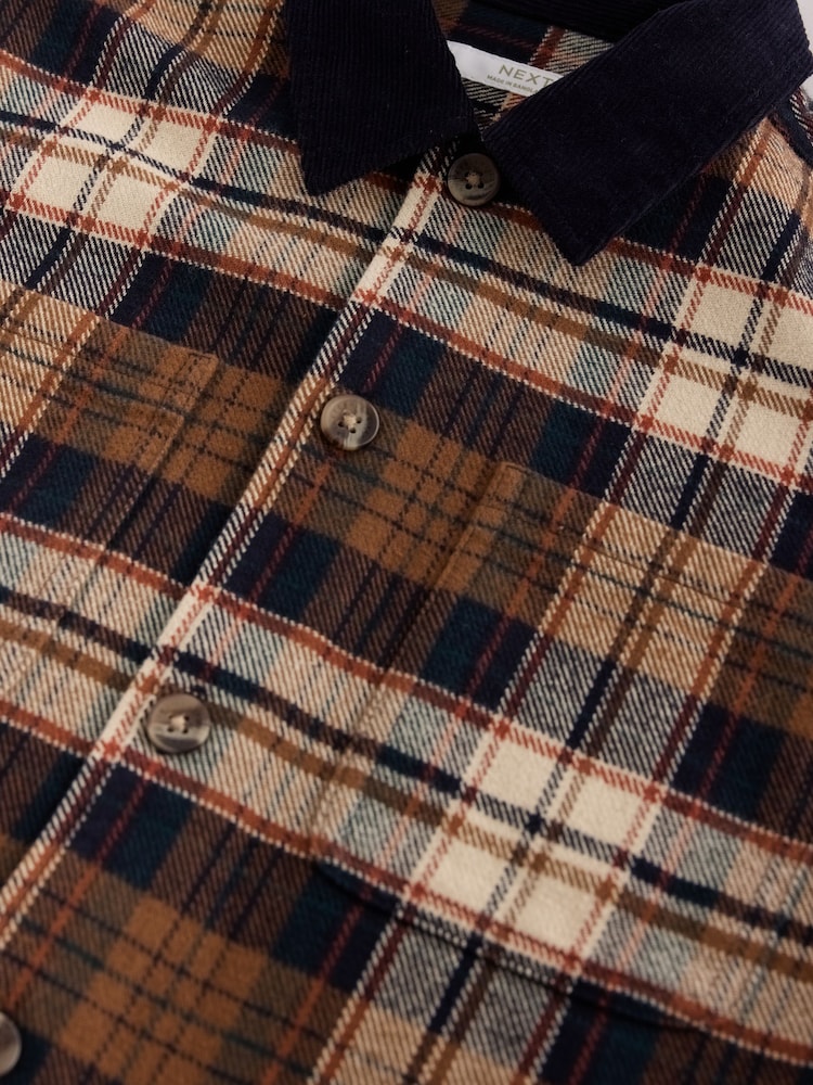 Brown/Navy Check Long Sleeve Check Shirt (3-16yrs) - Image 4 of 4