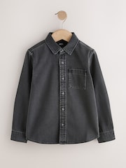 Gris carbón - Camisa vaquera de manga larga (3-16años) - Imagen 4 de 7