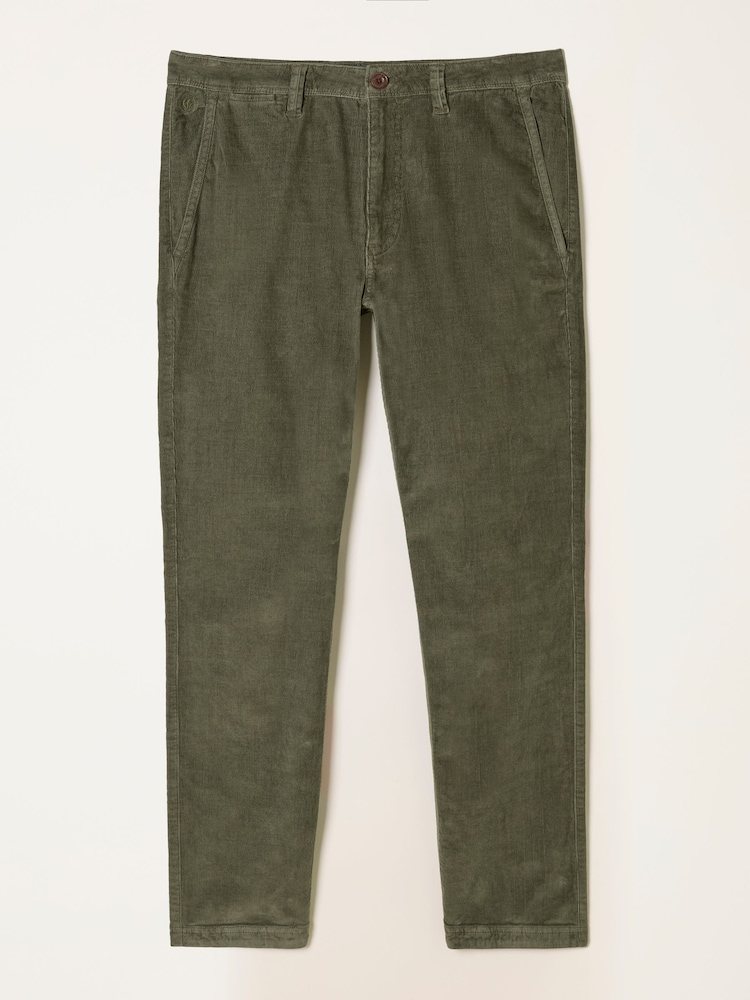 FatFace Khaki Green Straight Cord Chino Trousers - Image 1 of 1