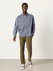 Khakigrün - FatFace Gerade Cord-Chinohose - Bild 5 von 6