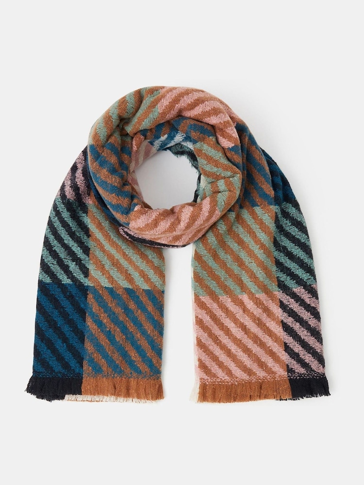 Accessorize Blue Mila Check Blanket Scarves - Image 1 of 1 Accessorize Blue Mila Check Blanket Scarves - Image 1 of 1