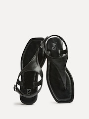 黑色 - Linzi Intent Toe Post Flat Sandals - 圖片 4/5