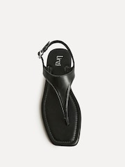 黑色 - Linzi Intent Toe Post Flat Sandals - 圖片 5/5