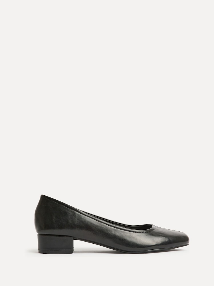 Linzi Black Origin Square Toe With Low Block Heel Pumps - Image 2 of 5