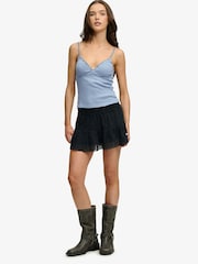 Superdry Light Blue Light Blue Stripe Waffle Cami Top - Image 4 of 7