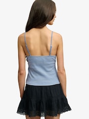 Superdry Light Blue Light Blue Stripe Waffle Cami Top - Image 5 of 7