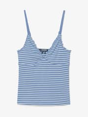Superdry Light Blue Light Blue Stripe Waffle Cami Top - Image 6 of 7
