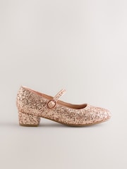 Rose Gold Glitter Heeled Mary Jane Shoes - Image 2 of 5
