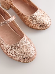 Rose Gold Glitter Heeled Mary Jane Shoes - Image 4 of 5