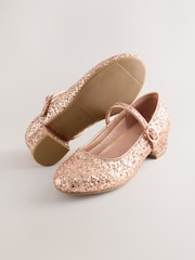 Rose Gold Glitter Heeled Mary Jane Shoes - Image 5 of 5