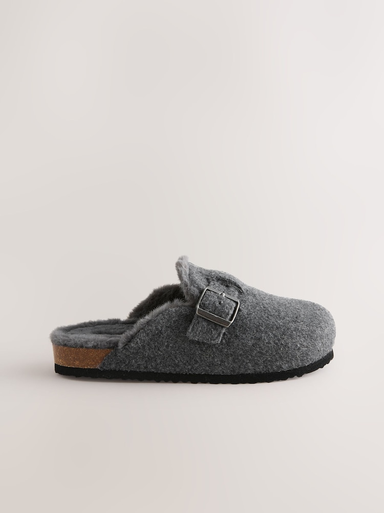 Grey Standard Fit (F) Slip-Ons Clogs - Image 2 of 5