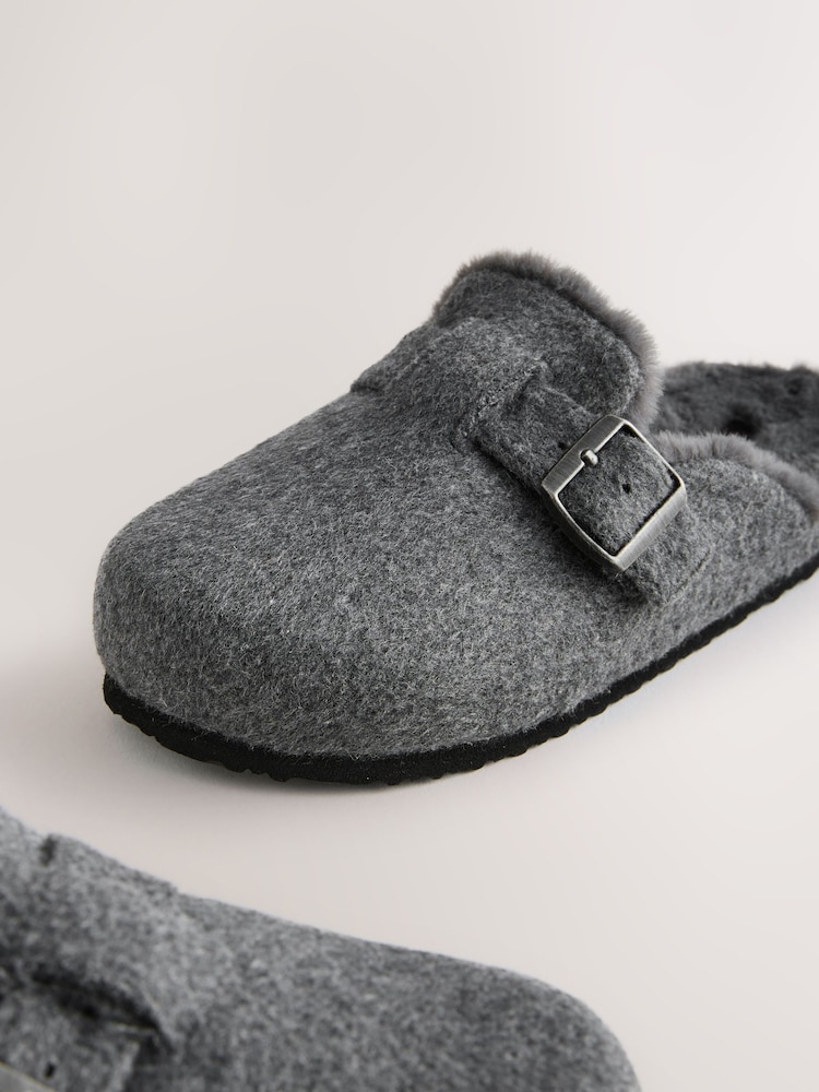 Grey Standard Fit (F) Slip-Ons Clogs - Image 5 of 5